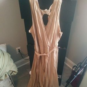 Ashley Stewart khaki asymmetric dress sleeveless